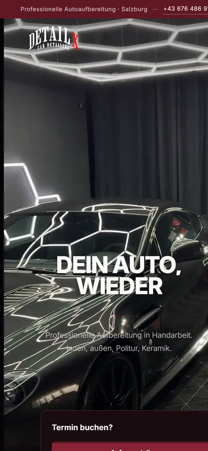 Website von DetailX am Handy