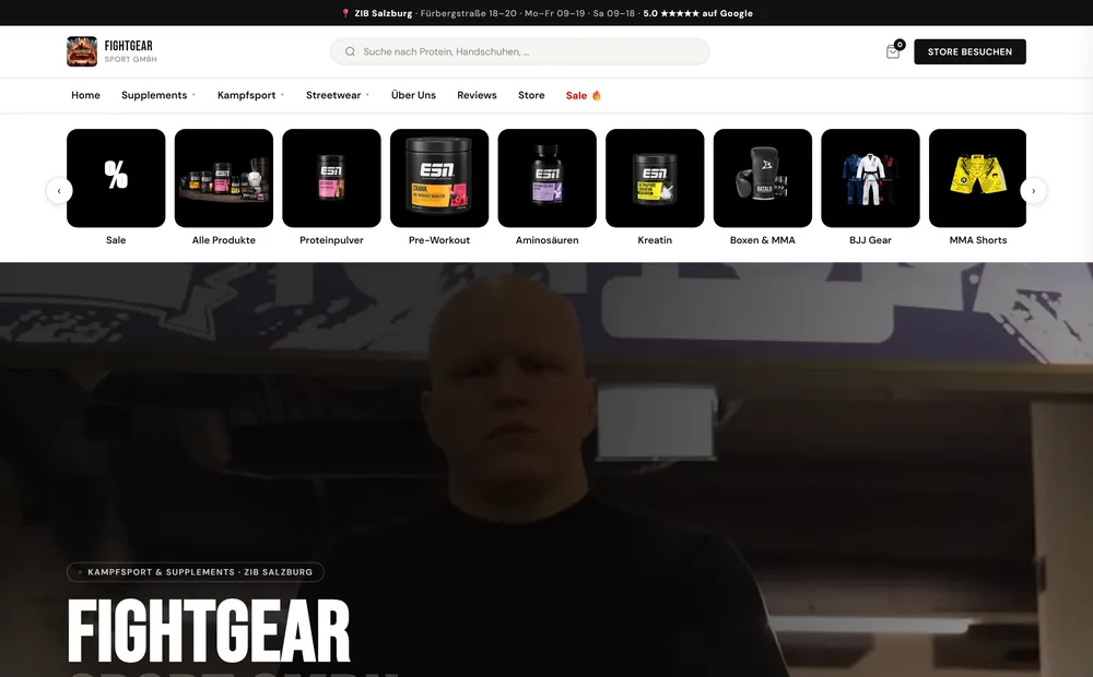 Website FightGear Sport