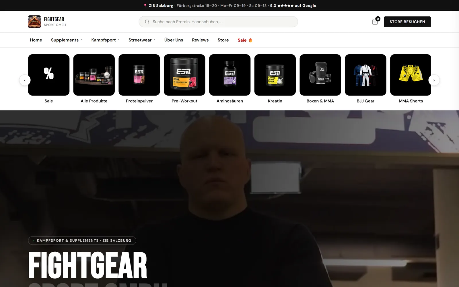 Website von FightGear Sport GmbH