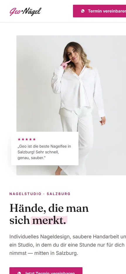 Website von Geo•Nägel am Handy