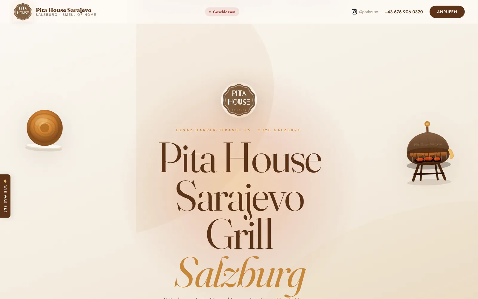 Website von Pita House Sarajevo Grill