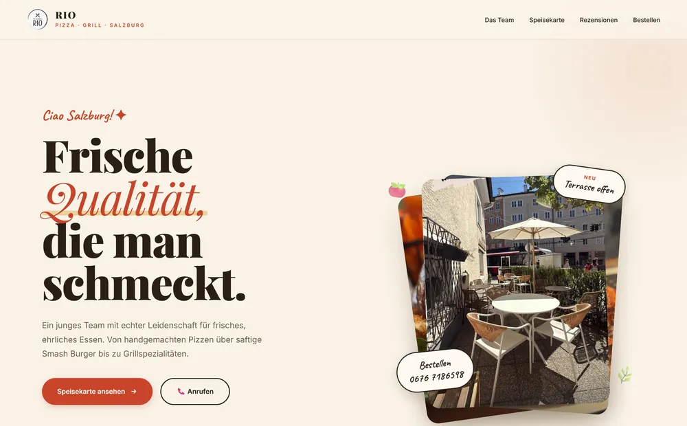 Website Pizza & Grill RIO