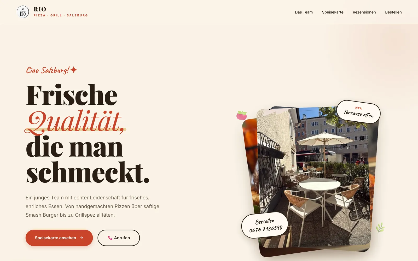 Website von Pizza & Grill RIO