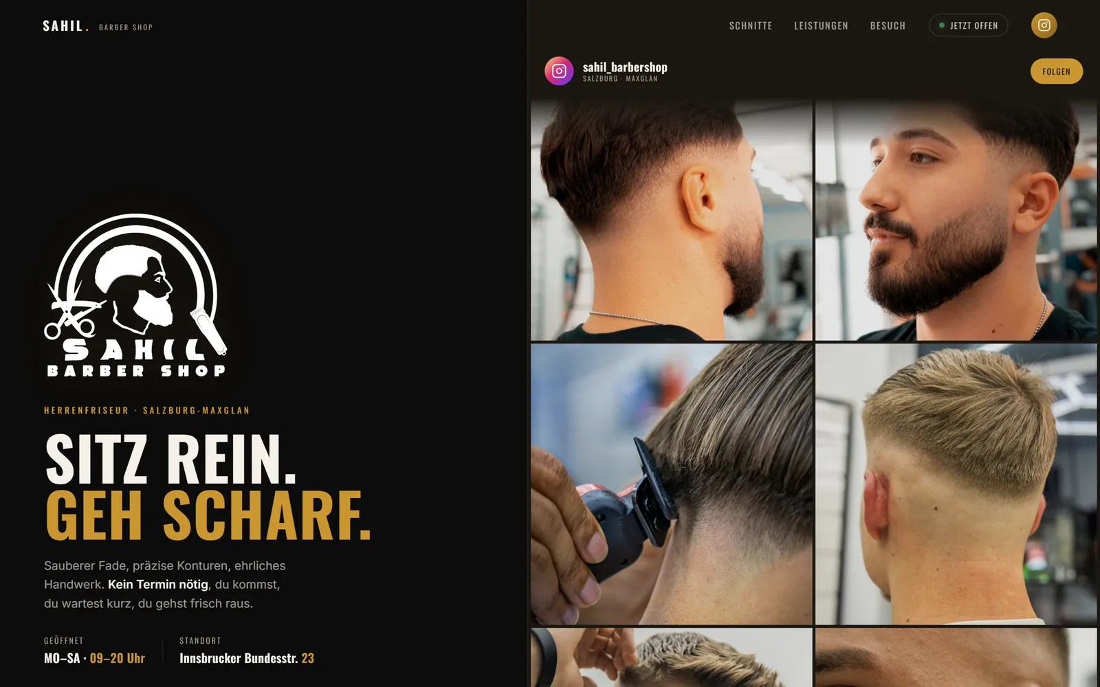 Website von Sahil Barber Shop